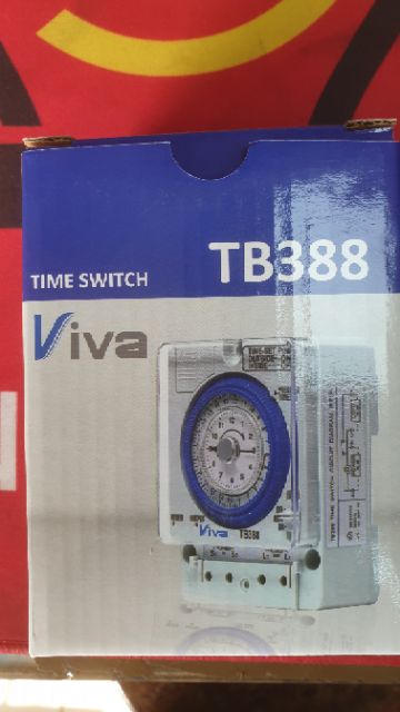 VIVA เกรด A งานโรงงาน ไทม์เมอร์ Timer Switch นาฬิกาตั้งเวลา 24ชม. มีแบตเตอรี่สำรองไฟ 24HR TB388
