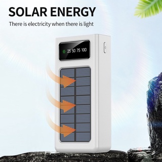 Solar Powerbank โซล่าเซลล์ 20000mAh พลังงานแสงอาทิตย์ สี่สายในตัว แท้ 100% เก็บไฟได้นาน พกพาสะดวก