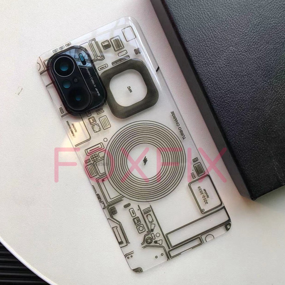 ฝาครอบแบตเตอรี่กระจกด้านหลัง พร้อมเลนส์กล้อง และสติกเกอร์ มีกาวในตัว สําหรับ Xiaomi POCO F3 Redmi K40 Pro