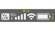 สติ๊กเกอร์ ตัด ไดคัท รูป คลื่น โทรศัพท์ มือถือ สัญญาณ Wi-Fi แบตเตอรี่ VoLTE 5G+ ขนาดสูง 5 ซม.
