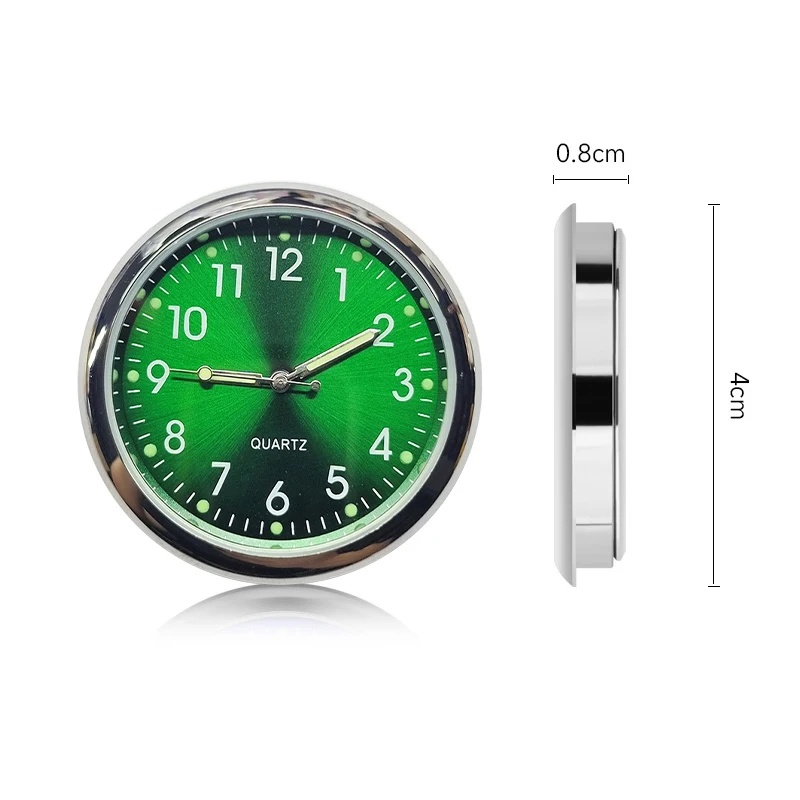 นาฬิกาควอตซ์เรืองแสง ขนาดเล็ก มีกาวในตัว ใช้แบตเตอรี่ สําหรับตกแต่งแดชบอร์ดรถยนต์