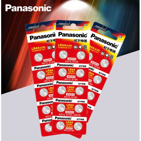 Panasonic แบตเตอรี่ AG13 LR44 A76 1.5V button battery.