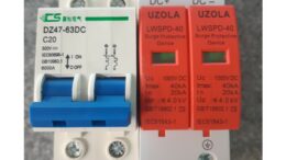 DC Circuit Breaker 20A + DC Surge Protector UZOLA (เบรกเกอร์ DC 20 แอมป์+กันฟ้า) ใช้กับงานโซล่าเซลล์