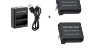 GoPro 4 Black / Silver Dual USB Charger AHDBT-401 + Battery x 2 แบตเตอรี่ x 2