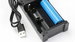 อุปกรณ์ชาร์จแบตเตอรี่ USB แบบช่องคู่ สําหรับ 3.7V 18650 16340 14500 26650 Li-ion